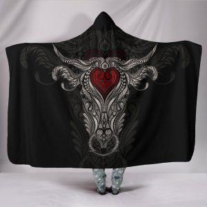 Cow Skull Art Hooded Blanket