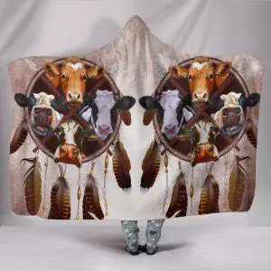 Cows Dreamcatcher Style Hooded Blanket