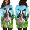 Dairy Cow in the Field 3D Hoodie Dress