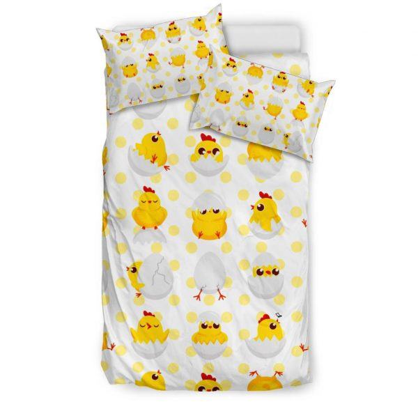 Baby Chickens and Eggs Pattern Bedding Set Twin