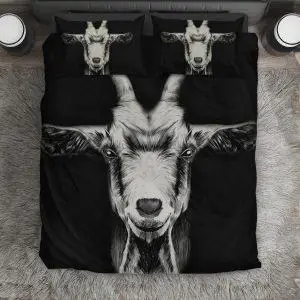 Black and White Goat Face Bedding Set