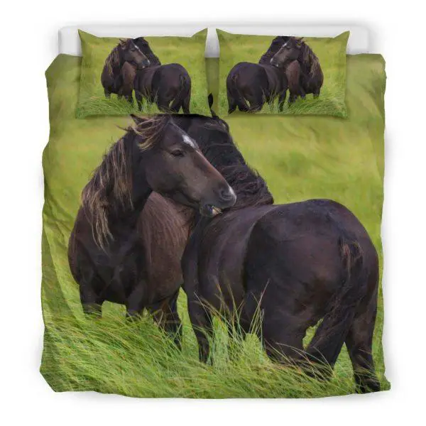 Couple of Horses on the Pasture Bedding Set King
