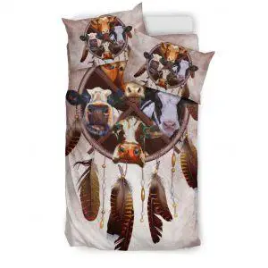 Cow and dreamcatcher bedding set twin