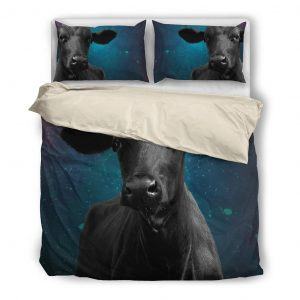 Cow in Galaxy Bedding set white