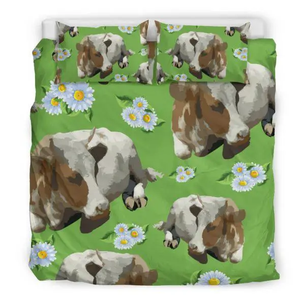 Cows and Sunflower bedding set king