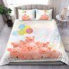 Cute Pig Family with Balloons Bedding set