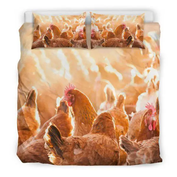 Flock of Chicken Bedding Set King