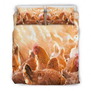 Flock of Chicken Bedding Set Queen