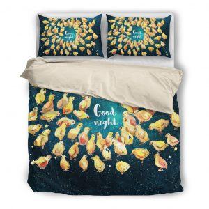 Group of Chics in Galaxy Good Night Bedding Set White