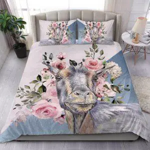 Super Cute Goat with Rose Bedding Set