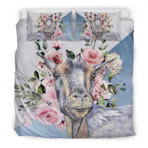 Super Cute Goat with Rose Bedding Set King
