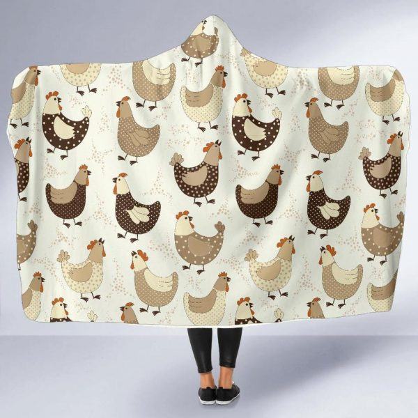 Hens and Roosters Printed Hooded Blanket