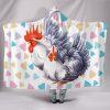 Rainbow Cute Hen and Rooster Hooded Blanket