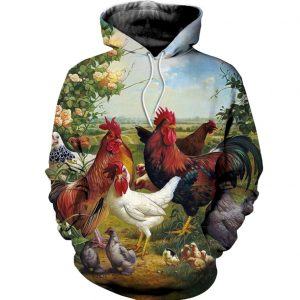 Chicken Meadows 3D All Over Print Hoodie