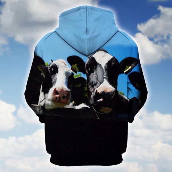 Couple of Holstein Cows 3D Hoodie Back
