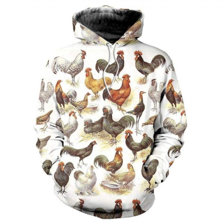 Different Breeds of Chickens 3D Full Print Hoodie - Sand Creek Farm