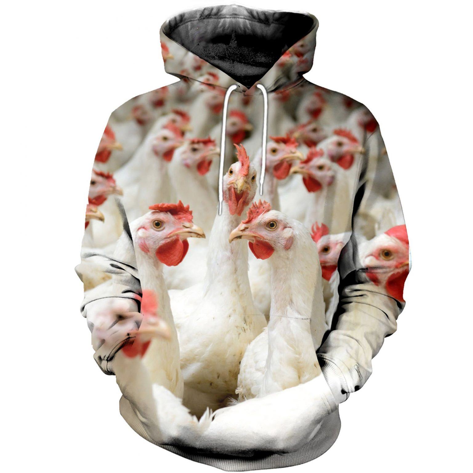 Drawing Farm Chicken Hen Pattern Print Men Pullover Hoodie