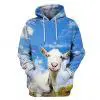 Goat with Blue Sky 3D Hoodie