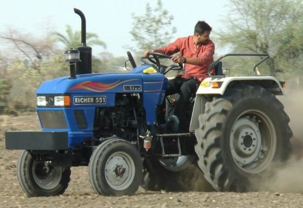 blue Eicher tractor