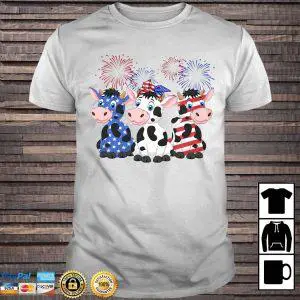 American Flag Fourth of July Cow Shirt