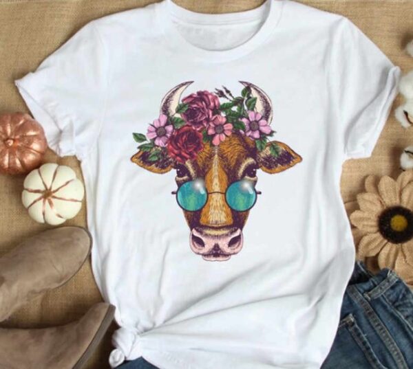 floral cow shirt hoodie sweater tank top