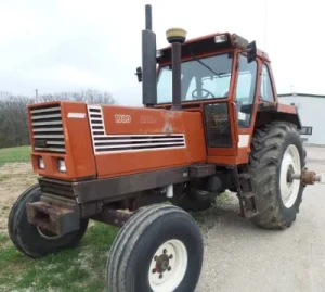 Hesston orange tractor
